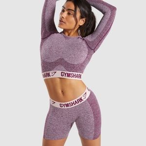 NWOT Gymshark Flex Long Sleeve Crop Top Dark Ruby